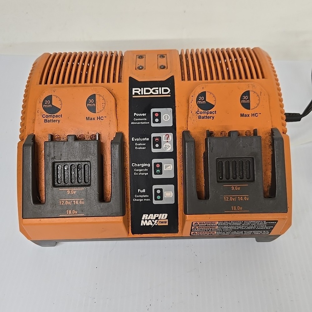 Ridgid Rapid Max Dual 12.0v 14.4v 18.0v Battery Charger Model 140276002 Tested - Picture 1 of 2